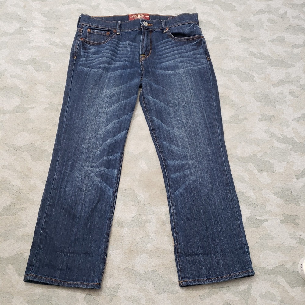 Lucky Brand Jeans Womens 8/29 Blue Sweet'n Crop‎ Denim Medium Wash Whiskered